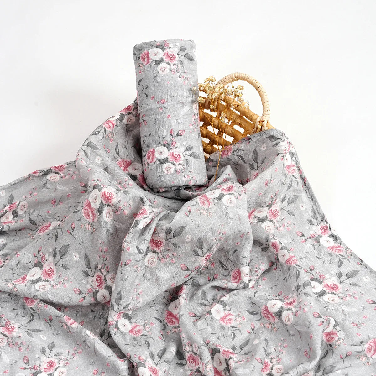 Extra Large Rose Bamboo Muslin