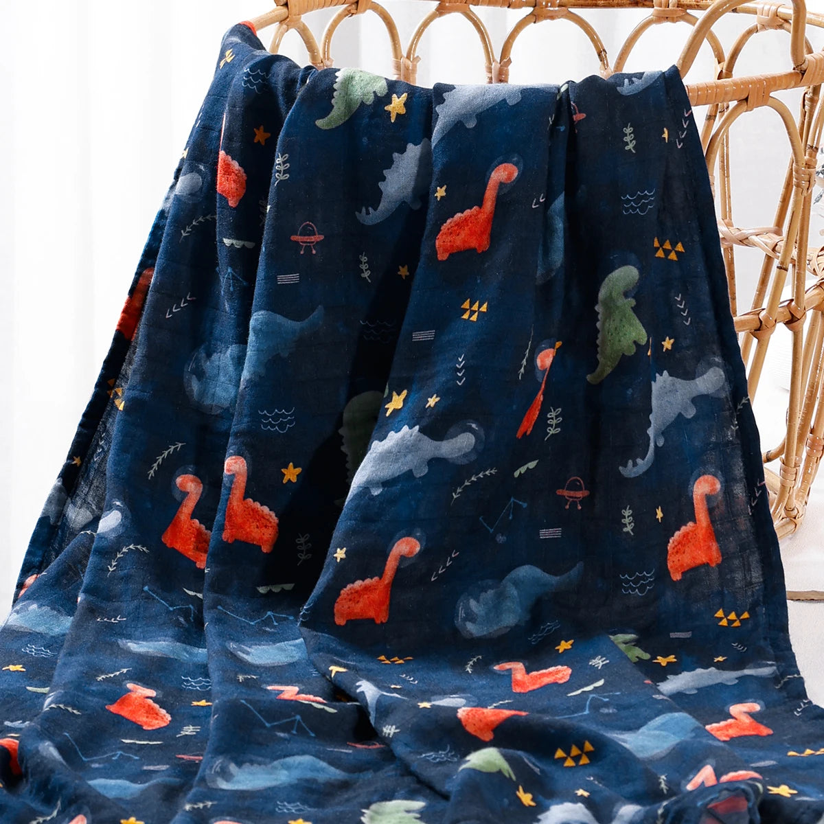 Extra Large Dino Bamboo Muslin