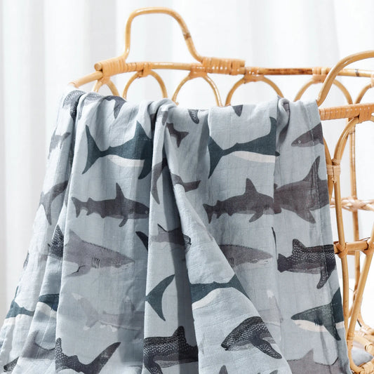Extra Large Shark Bamboo Muslin
