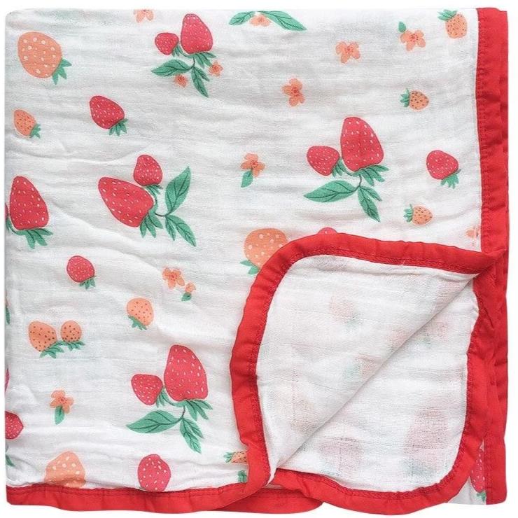 Four Layer Strawberry Cotton Blanket