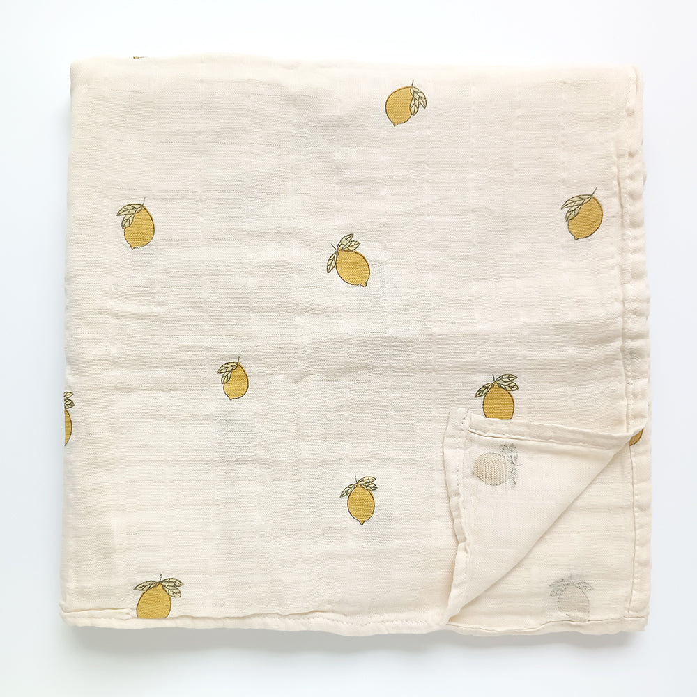Organic Extra Large Lemon Cotton Muslin