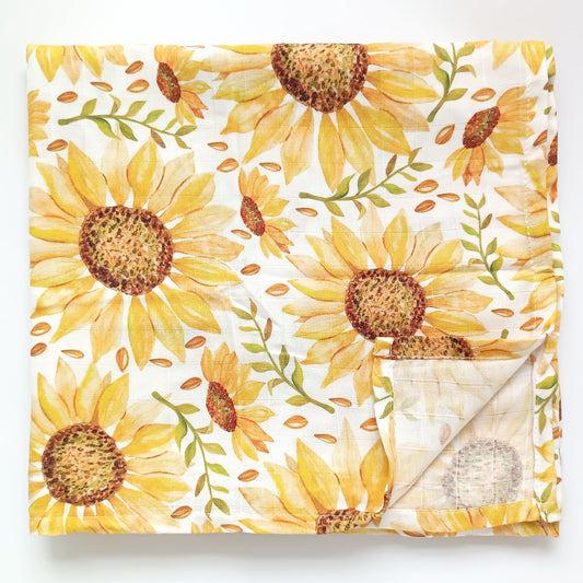 Extra Large Sunflower Bamboo Muslin