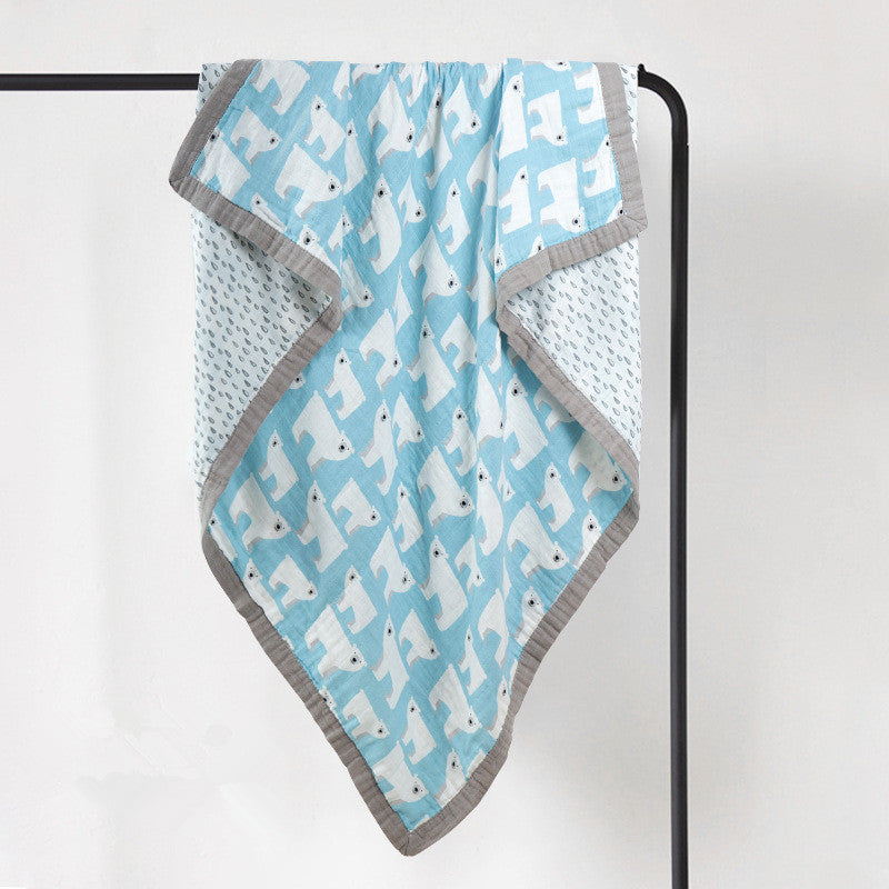 Four Layer Organic Cotton Polar Bear Blanket