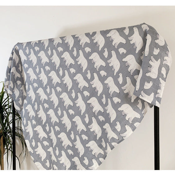 Extra Large Polar Bear Bamboo Muslin