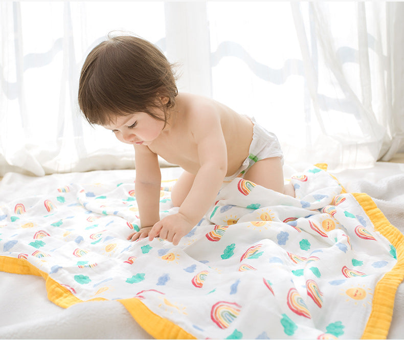 Four Layer Rainbow Bamboo Blanket