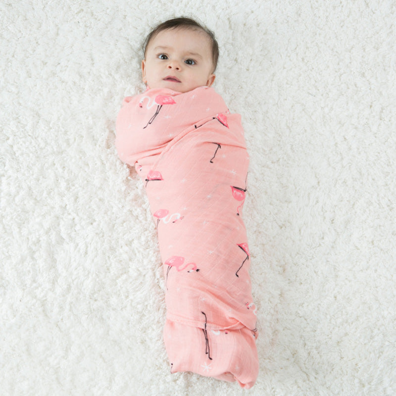 Extra Large Flamingo Bamboo Muslin