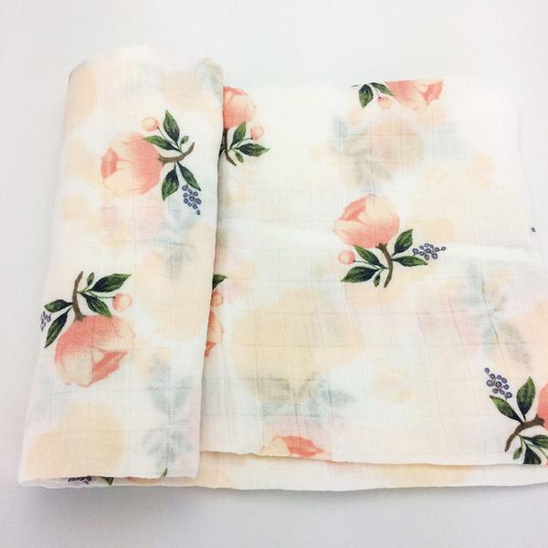 2 Pack Extra Large Floral Bamboo Muslins