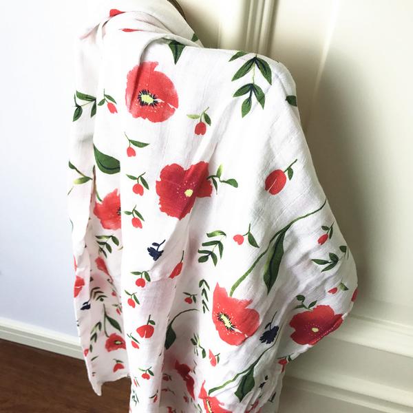 2 Pack Extra Large Floral Bamboo Muslins