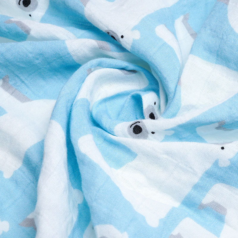 Organic Extra Large Polar Bear Cotton Muslin