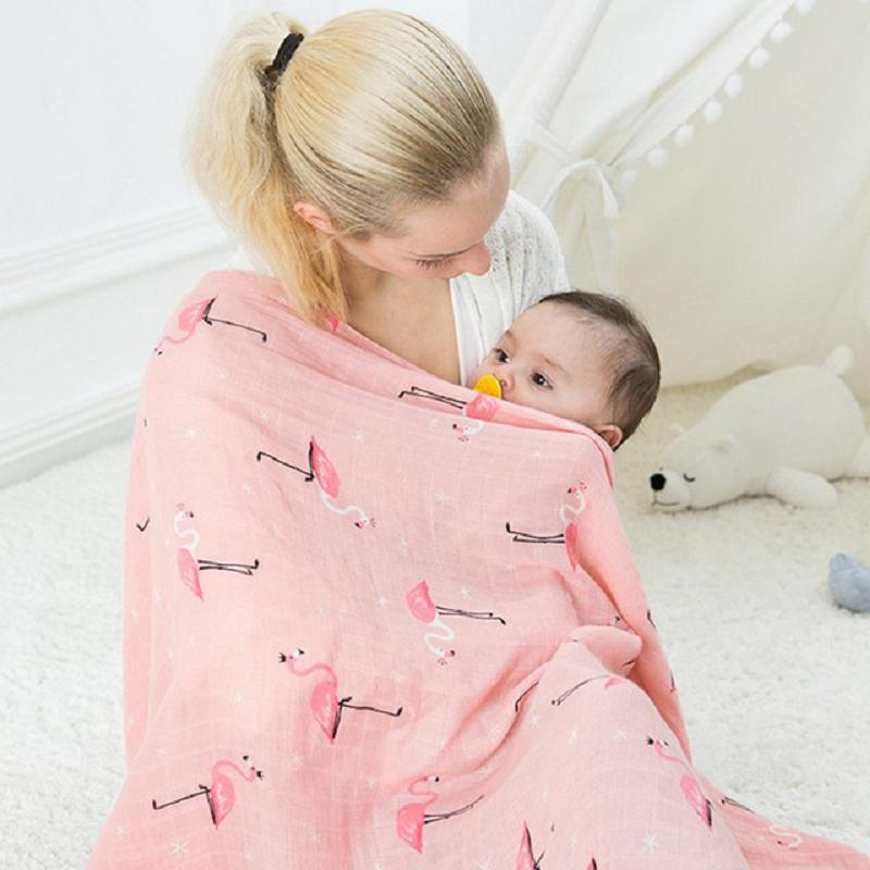 Extra Large Flamingo Bamboo Muslin