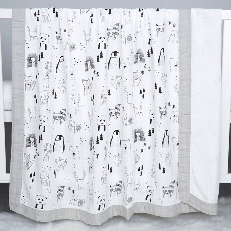 Four Layer Wildlife Bamboo Blanket