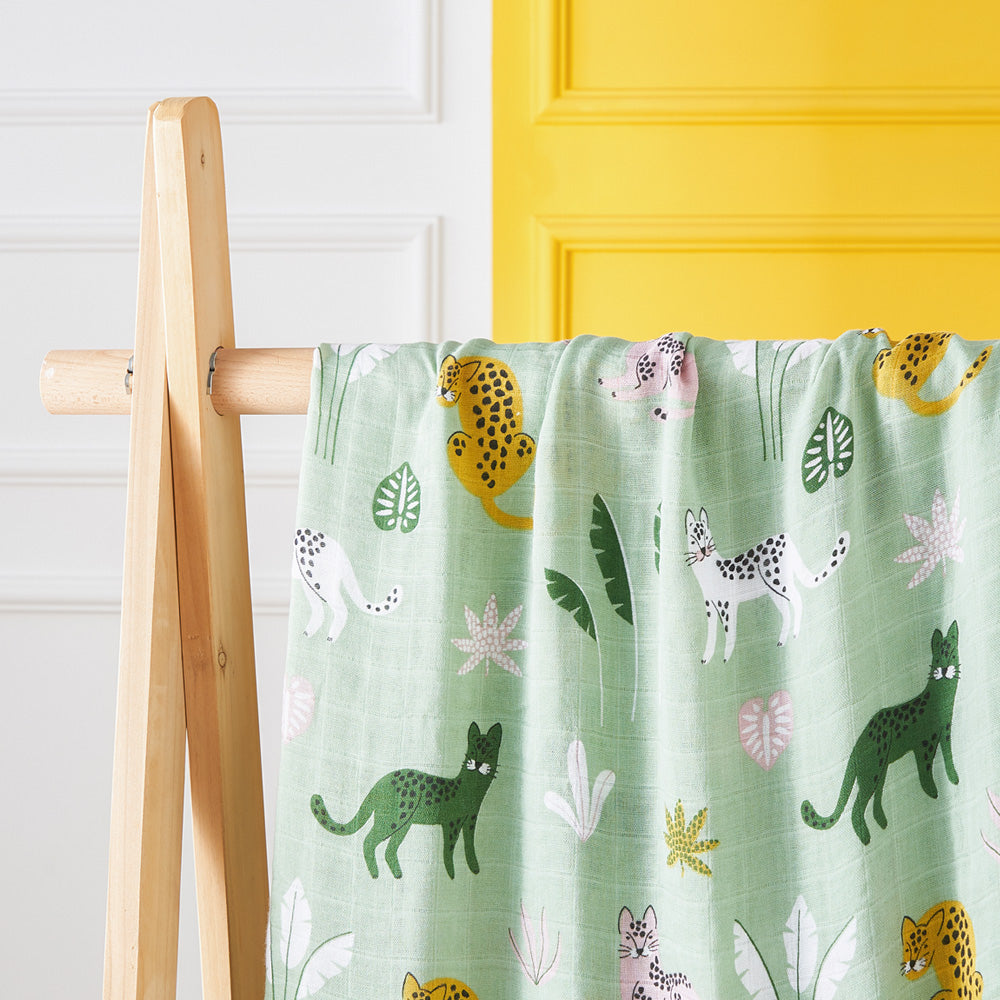 Extra Large Leopard Bamboo Muslin