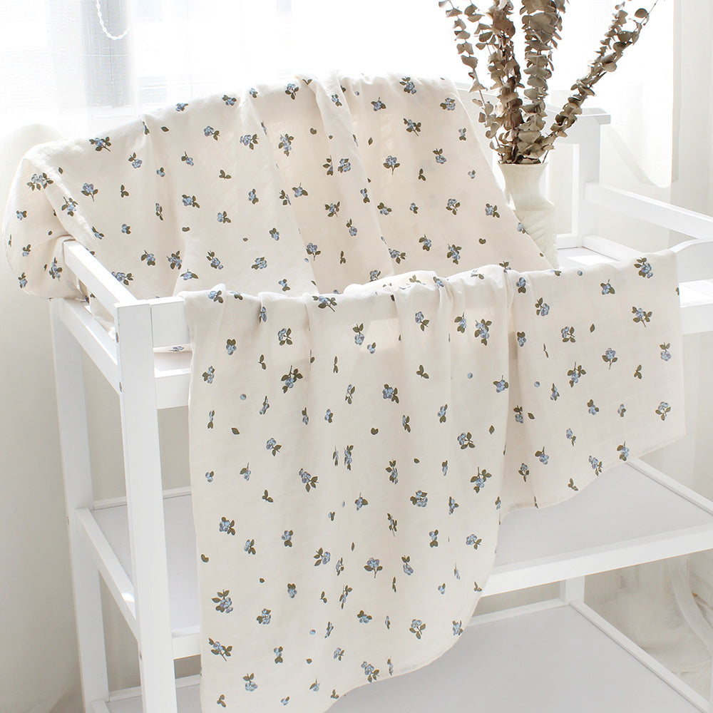 Organic Extra Large Blueberry Cotton Muslin