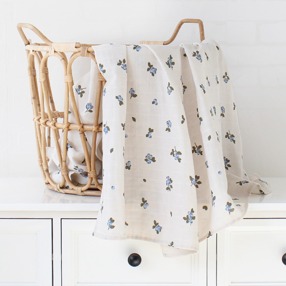 Organic Extra Large Blueberry Cotton Muslin