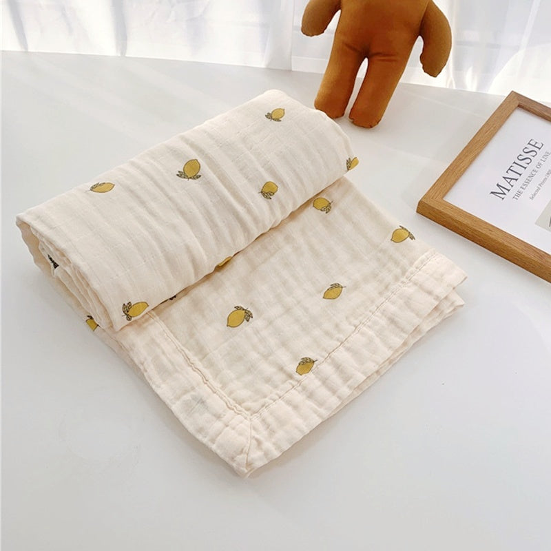 Four Layer Organic Cotton Lemon Blanket