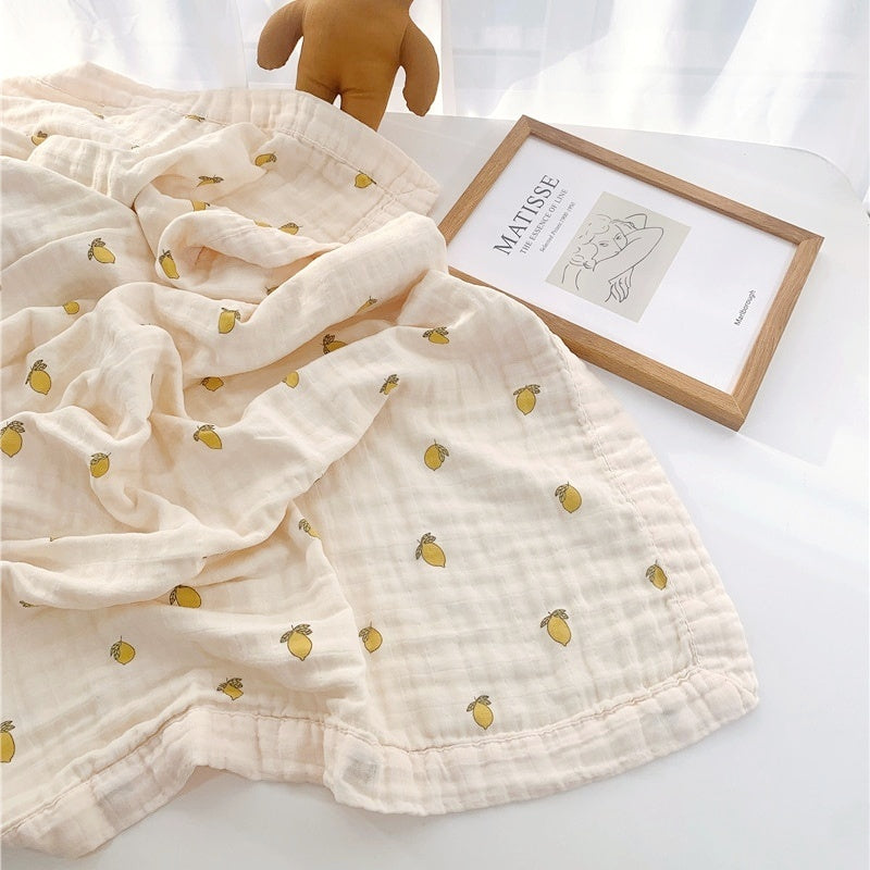 Four Layer Organic Cotton Lemon Blanket