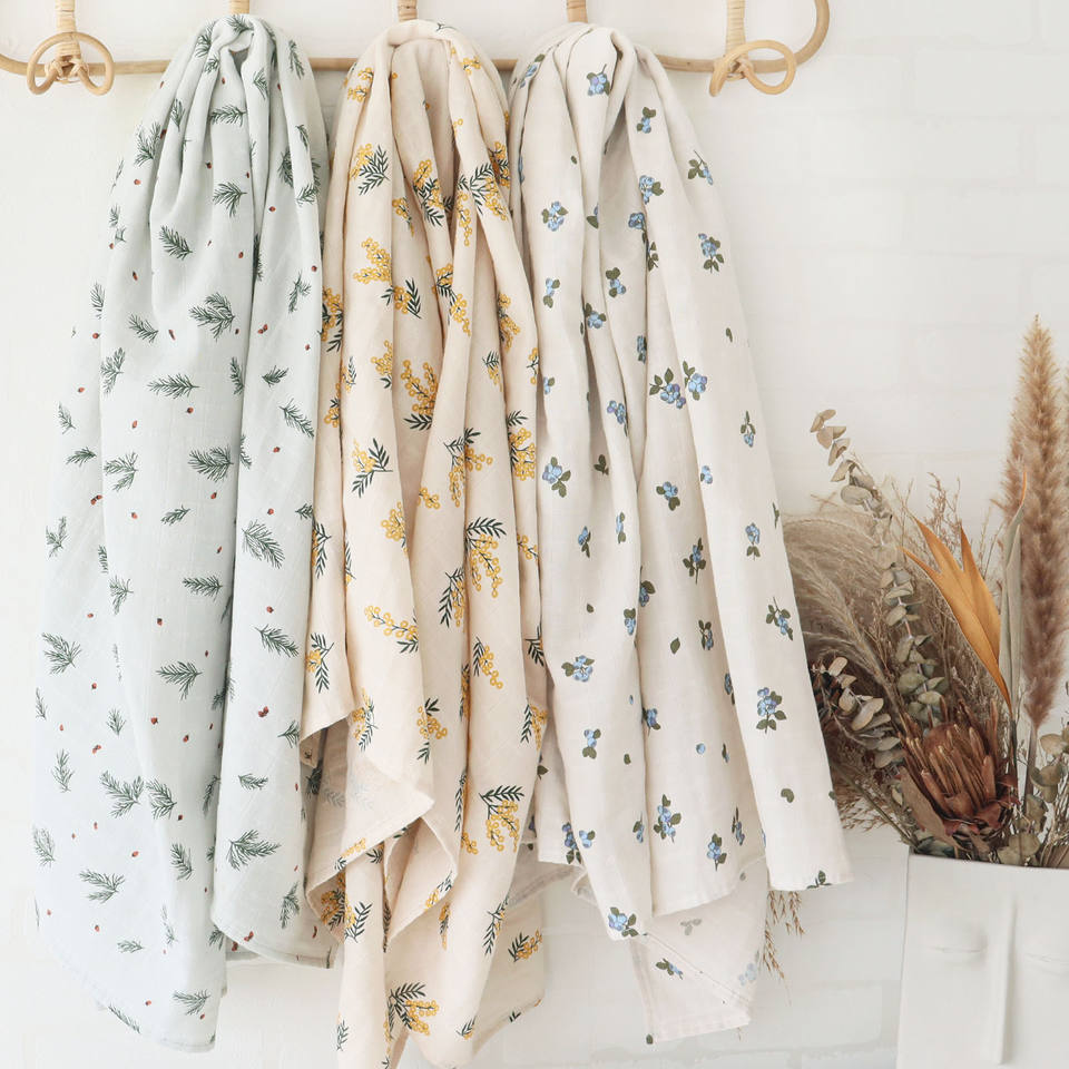 Organic Extra Large Blueberry Cotton Muslin