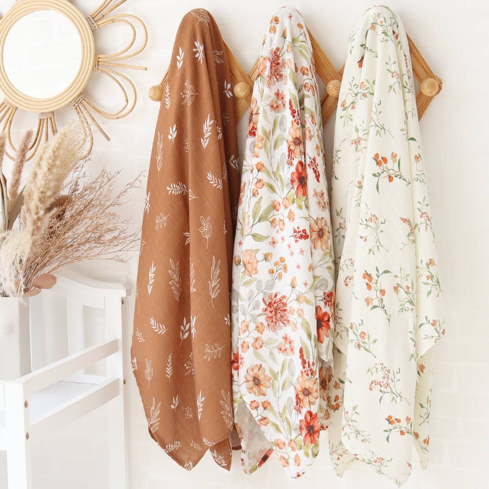 Extra Large Floral Bamboo Muslin