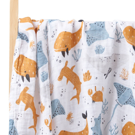 Extra Large Ocean Cotton Muslin