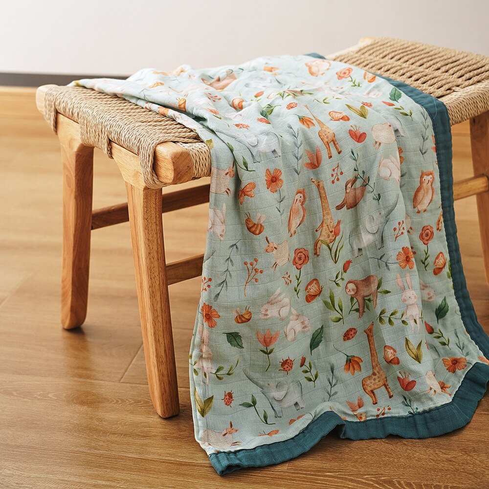 Four Layer Wildlife Bamboo Blanket