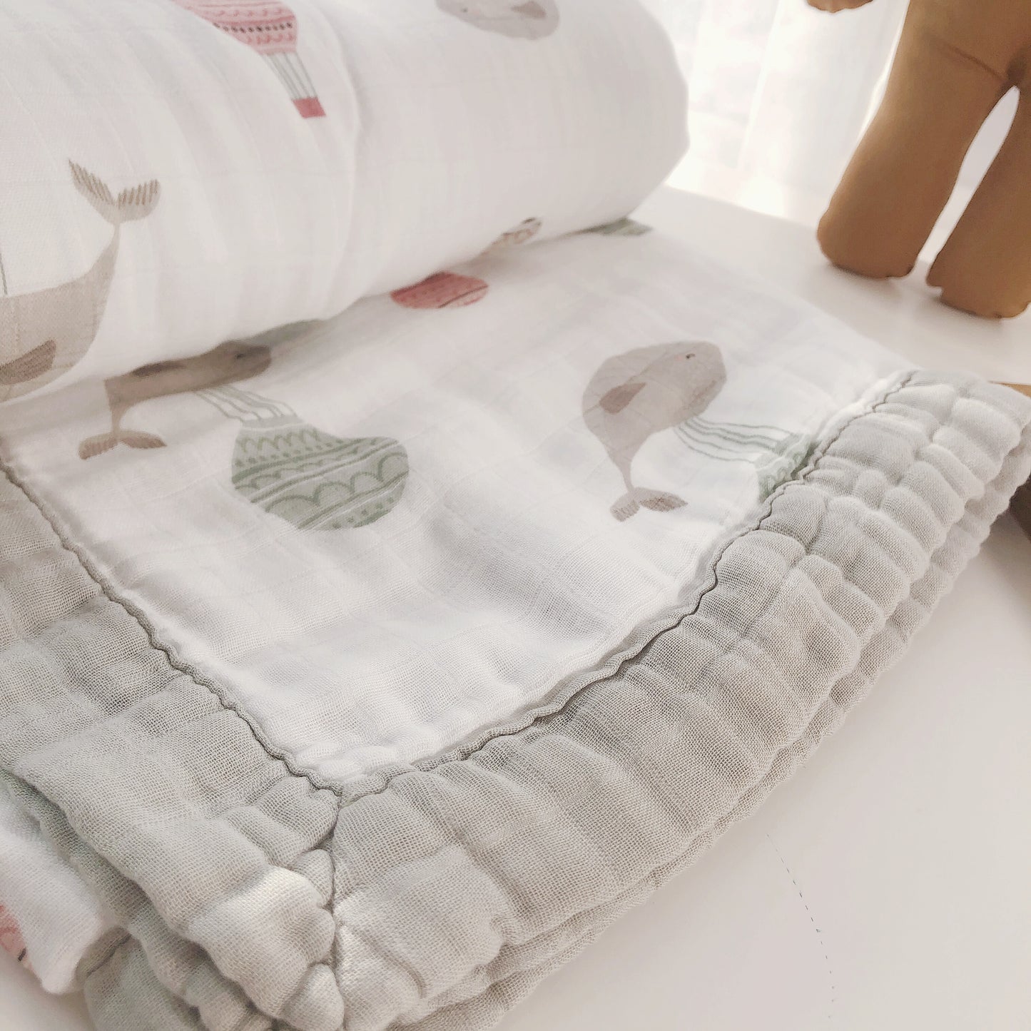 Six Layer Whale Bamboo Blanket