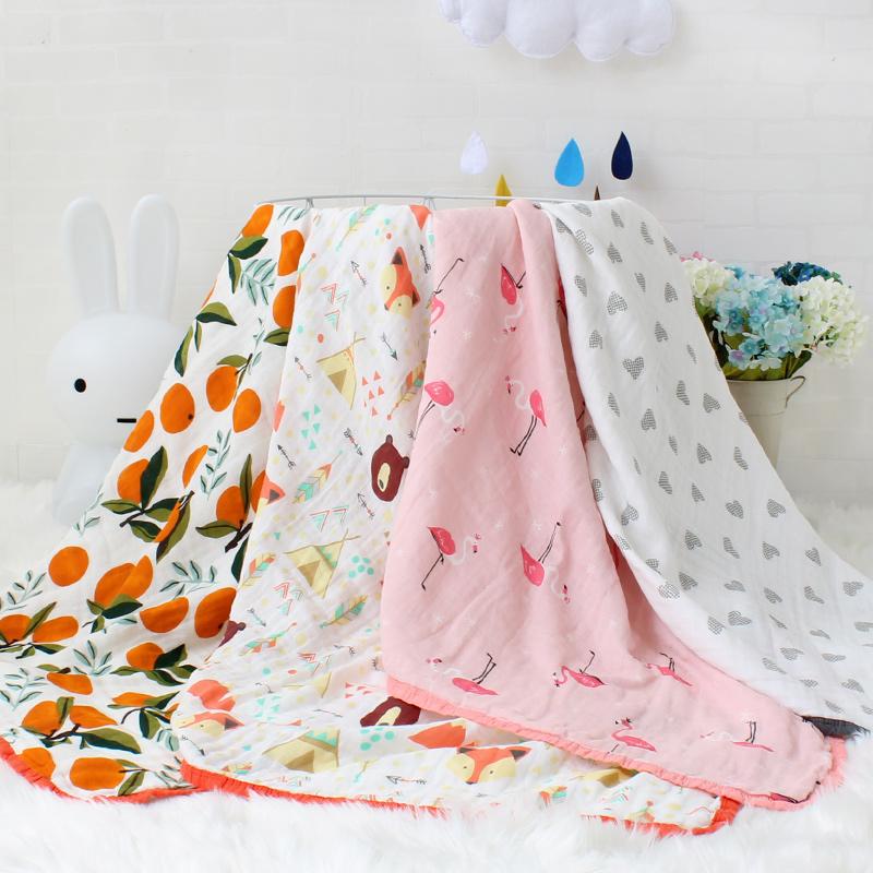 Four Layer Orange Cotton Blanket