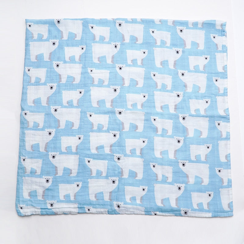 Organic Extra Large Polar Bear Cotton Muslin