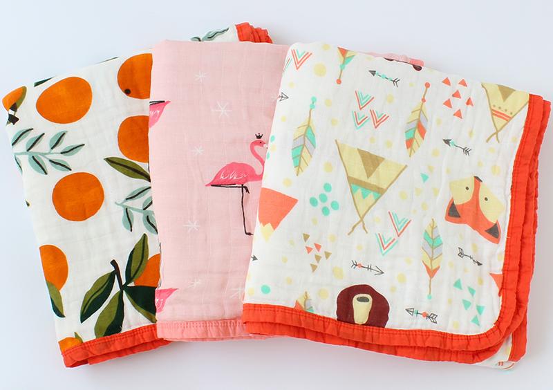 Four Layer Fox + Bear Cotton Blanket
