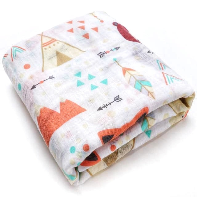 Extra Large Fox + Bear Cotton Muslin