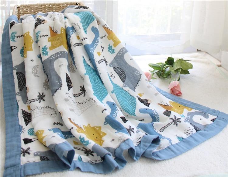 Four Layer Dino Bamboo Blanket