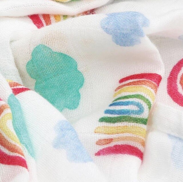 Rainbow Bamboo Muslin Square