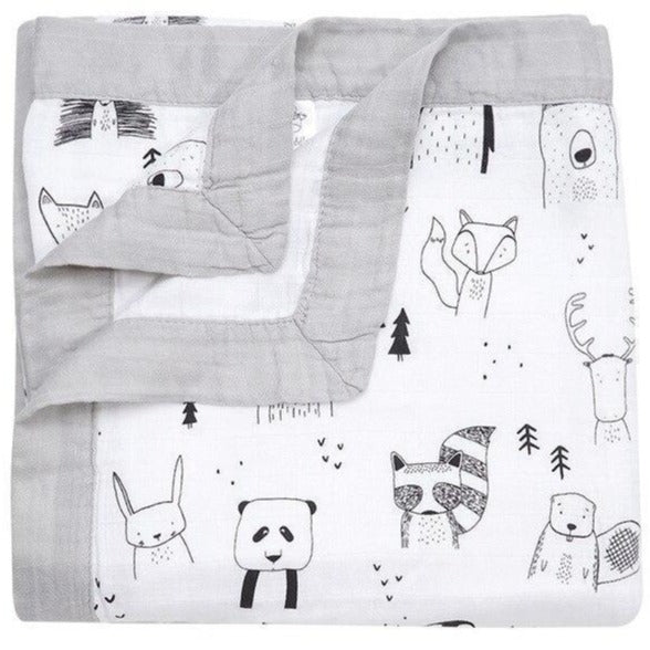 Four Layer Wildlife Bamboo Blanket