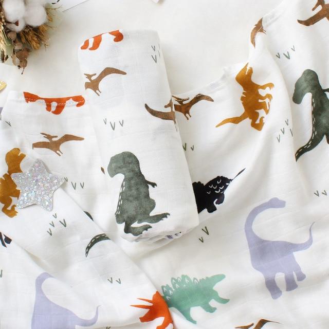 Extra Large Dino Bamboo Muslin