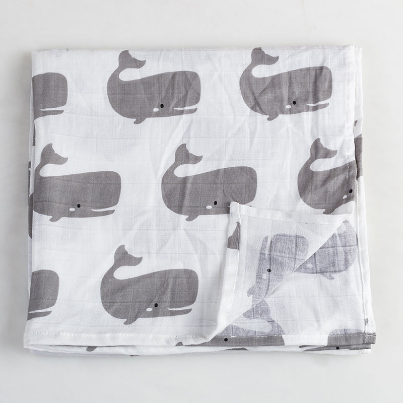 Organic Extra Large Whale Cotton Muslin