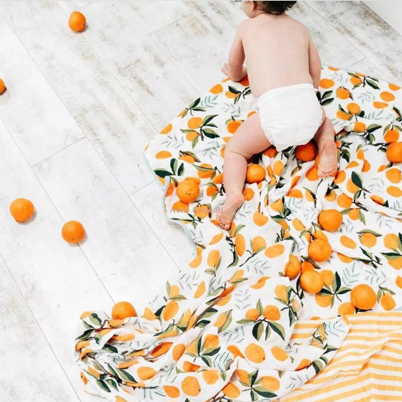 Extra Large Orange Bamboo Muslin