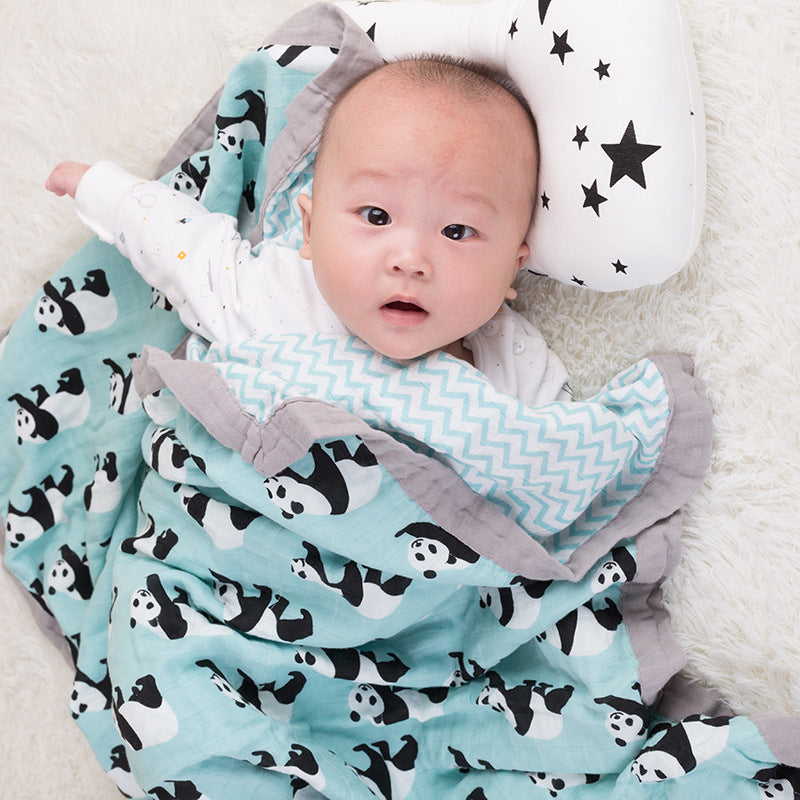 Four Layer Organic Cotton Panda Blanket