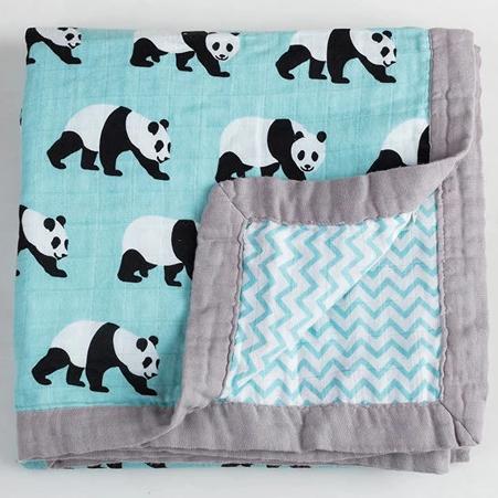 Four Layer Organic Cotton Panda Blanket
