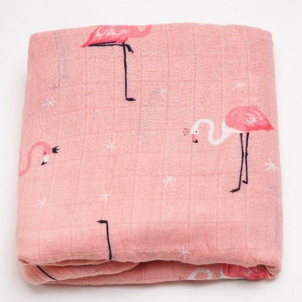 Extra Large Flamingo Bamboo Muslin