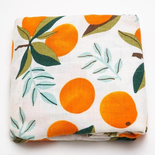 Extra Large Orange Bamboo Muslin