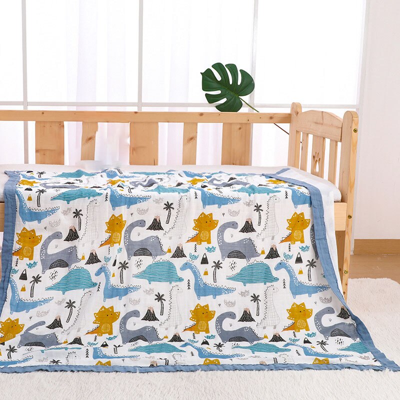 Four Layer Dino Bamboo Blanket