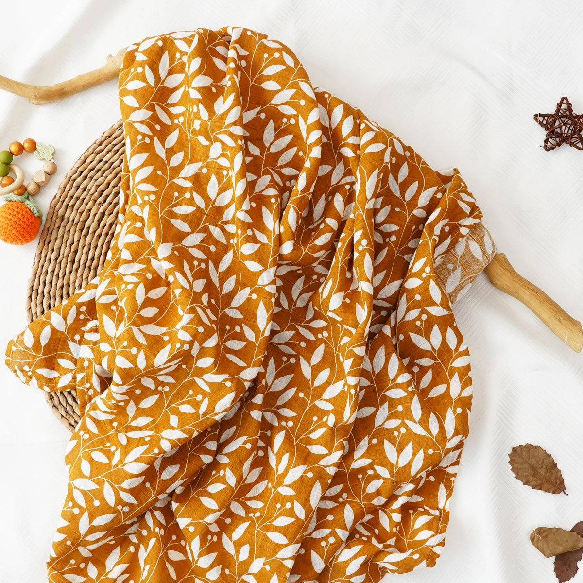 Extra Large Leaf Cotton Muslin