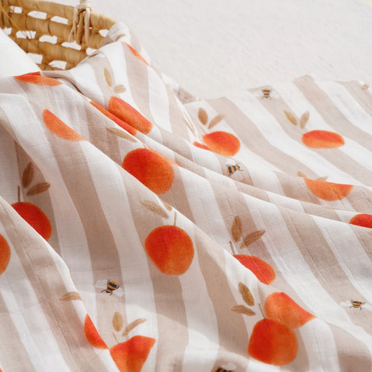 Extra Large Peach Bamboo Muslin