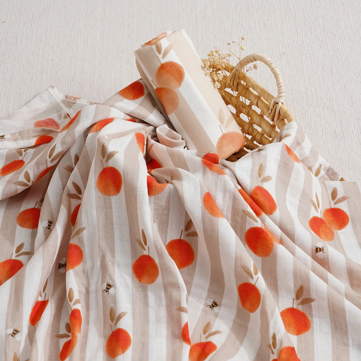 Extra Large Peach Bamboo Muslin