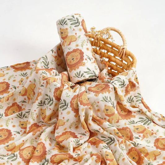 Extra Large Lion Bamboo Muslin