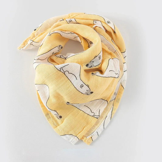 Polar Bear Bamboo Muslin Square