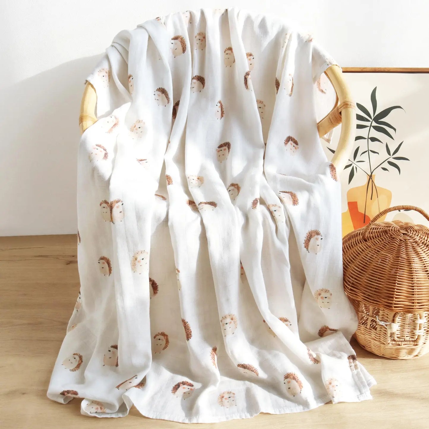 Extra Large Hedgehog Bamboo Muslin