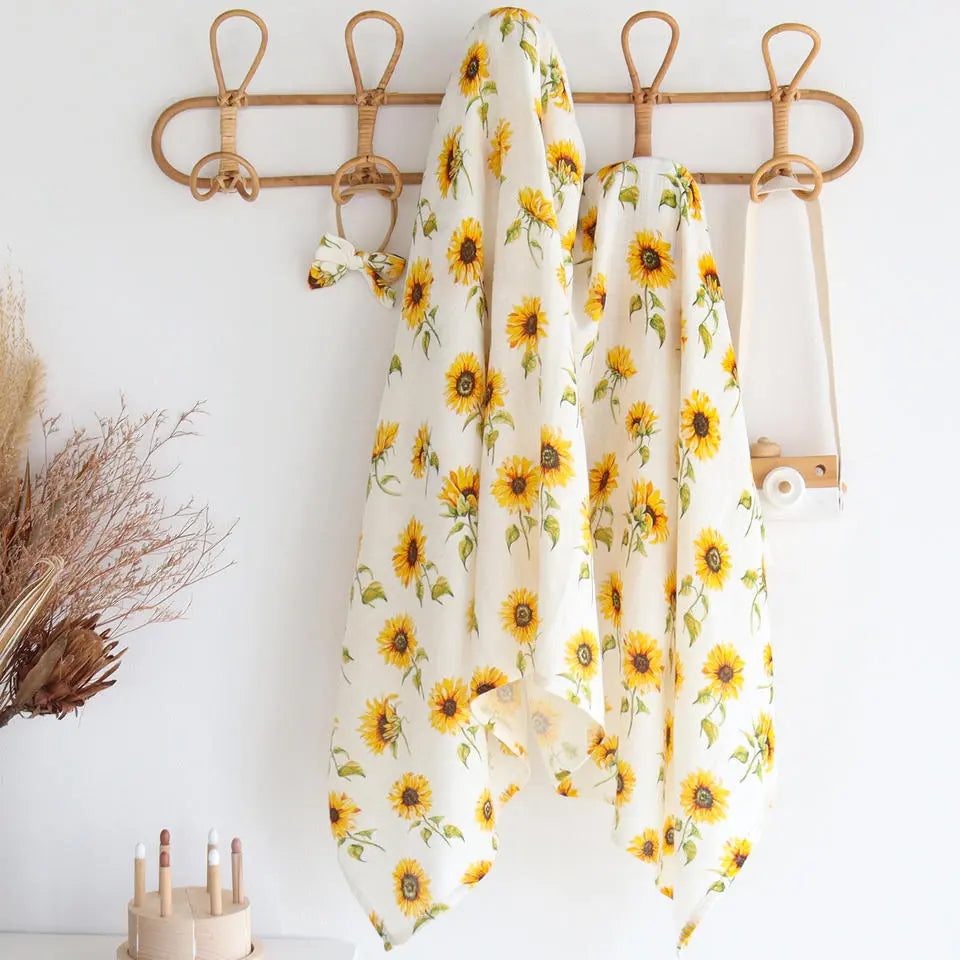 Extra Large Sunflower Bamboo Muslin