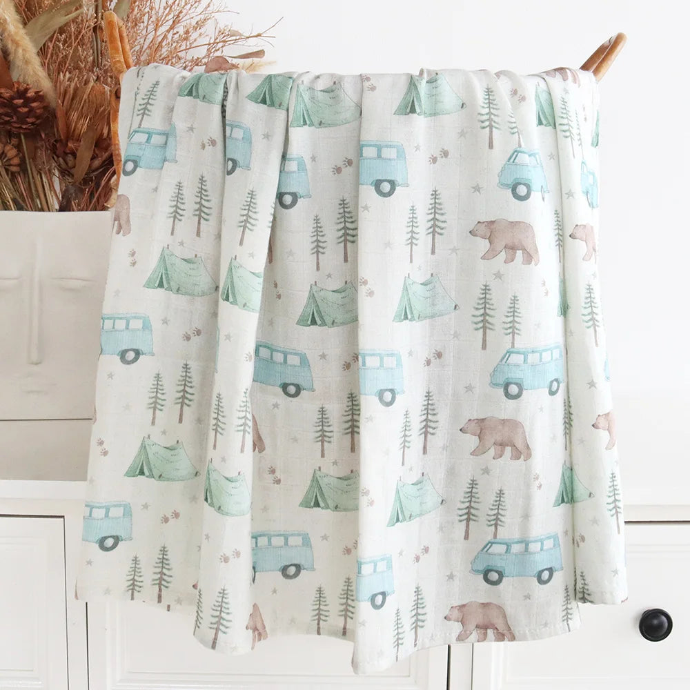 Extra Large Bear Bamboo Muslin