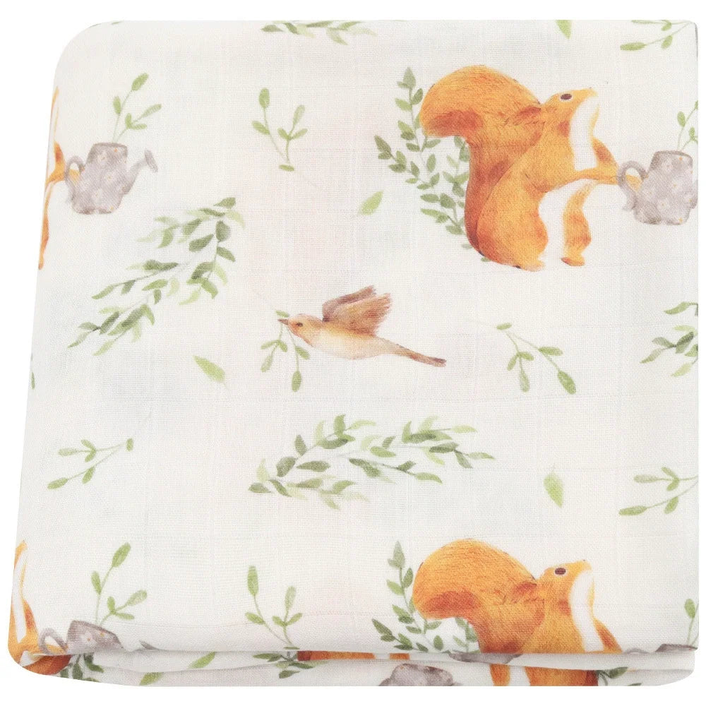 Extra Large Squirrel Bamboo Muslin