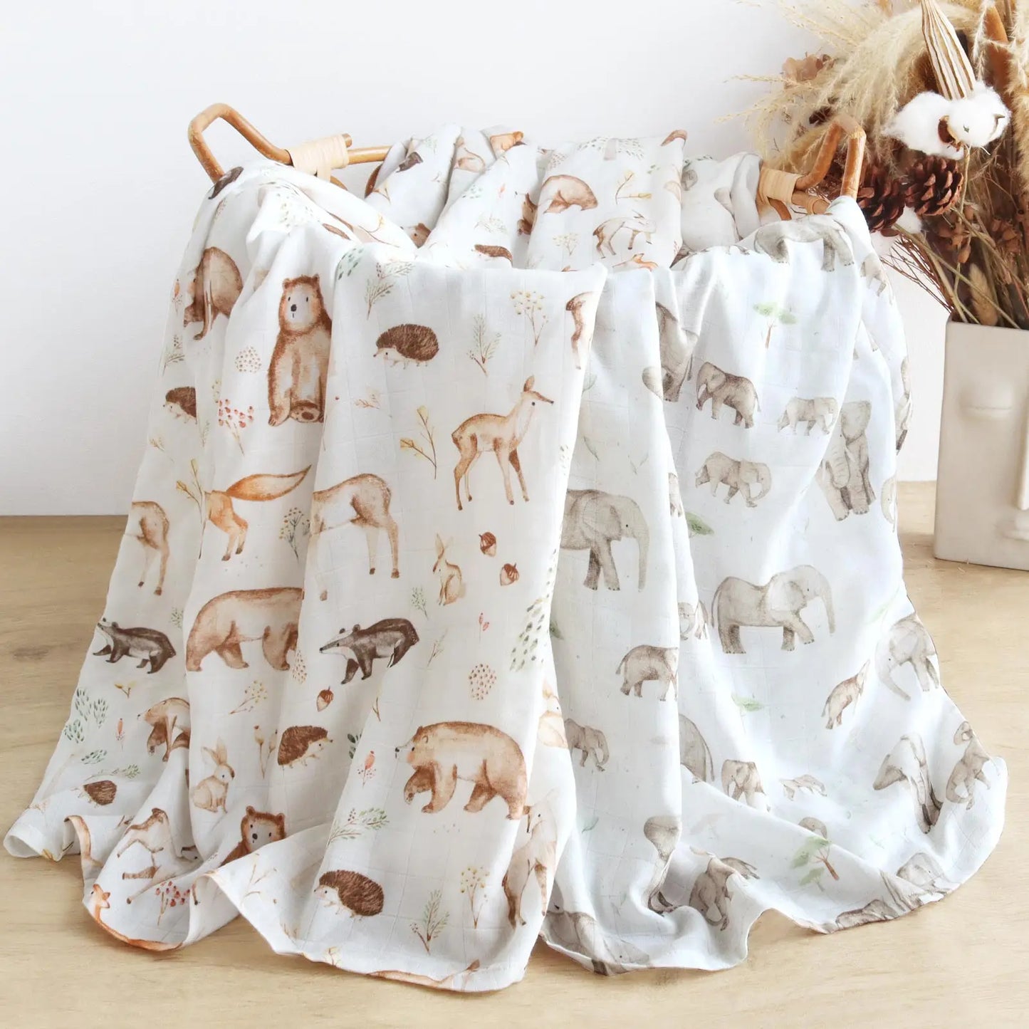 Extra Large Woodland Bamboo Muslin